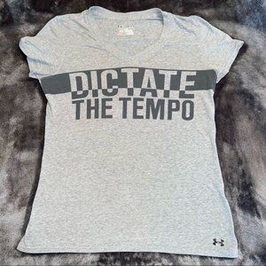 Under Armour Size Medium “dictate the tempo” V Neck T-shirt